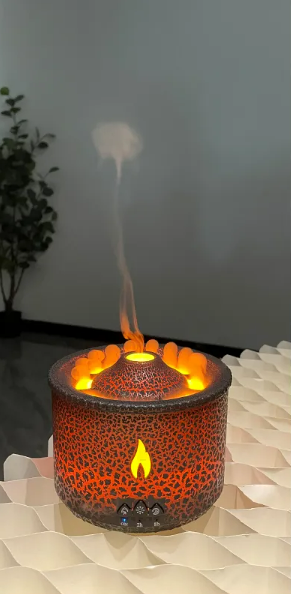 Volcanic Flame Aroma Oil Diffuser Jellyfish Smoke Ring Air Humidifier Ultrasonic Atomizing Sprayer